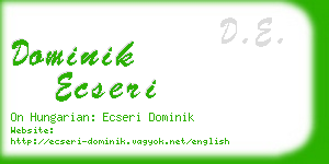 dominik ecseri business card